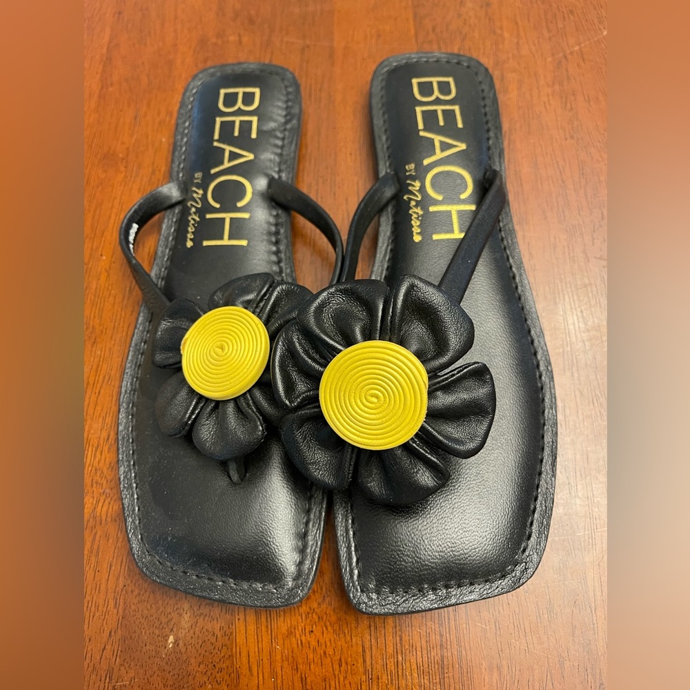 Matisse Black and Yellow Floral Sandals